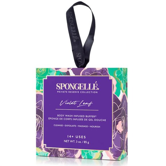 NEW Spongelle Violet Leaf | Boxed Flower Body Buffer Body Wash Sponge NIB - Picture 2 of 5